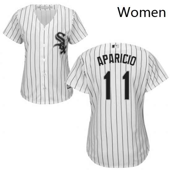 Womens Majestic Chicago White Sox 11 Luis Aparicio Authentic White Home Cool Base MLB Jersey